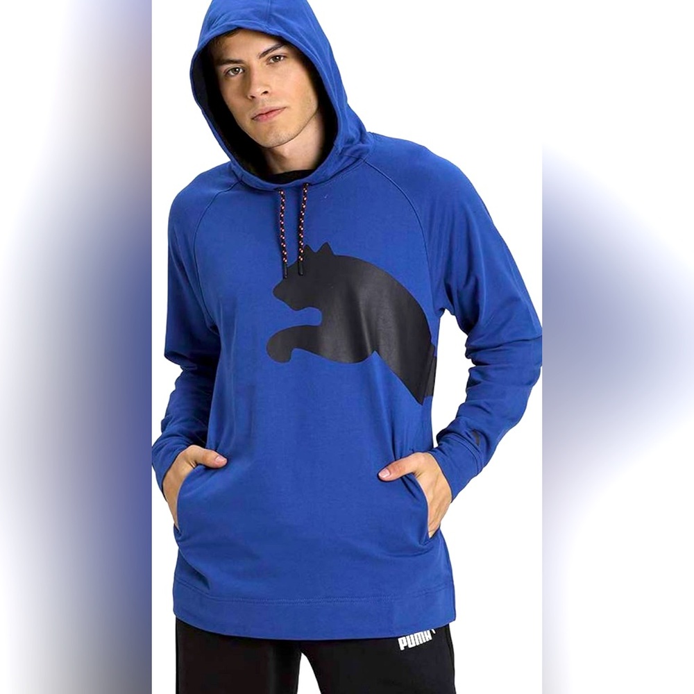 EUC PUMA Cat Sweat Hoodie Galaxy Blue-Puma Sz L